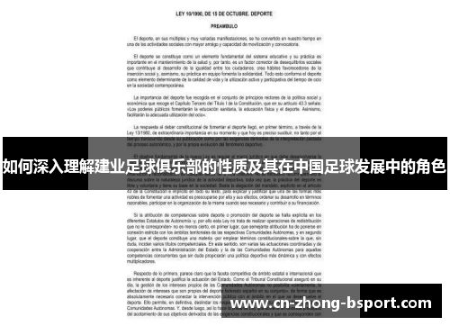 如何深入理解建业足球俱乐部的性质及其在中国足球发展中的角色